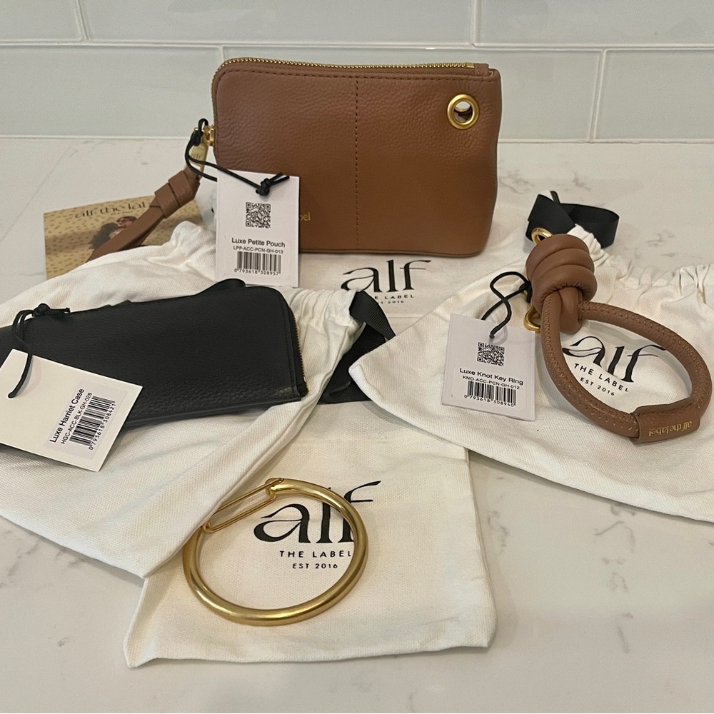 Alf the Label NWT black and pecan pouch set
